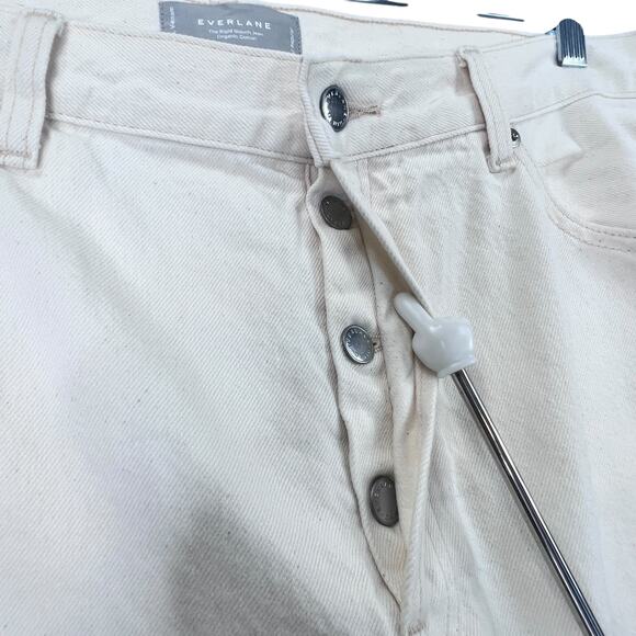 Everlane The Rigid Slouch Jeans Womens 32 Cream Button Fly Straight Leg Denim - Picture 5 of 12